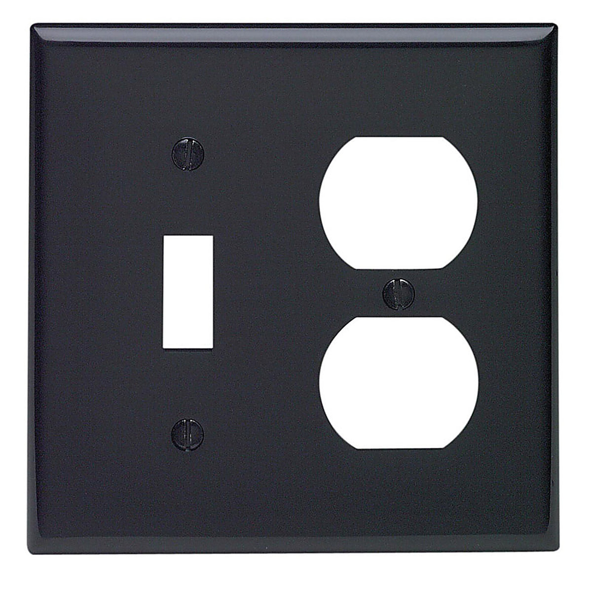 Leviton - 80705-00E - Black 2 gang Nylon Duplex/Toggle Wall Plate 1 pk