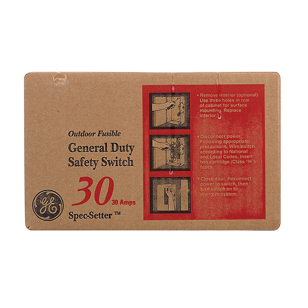 GE - TG3221R - 30 amps Fusible 2-Pole Fuse Safety Switch