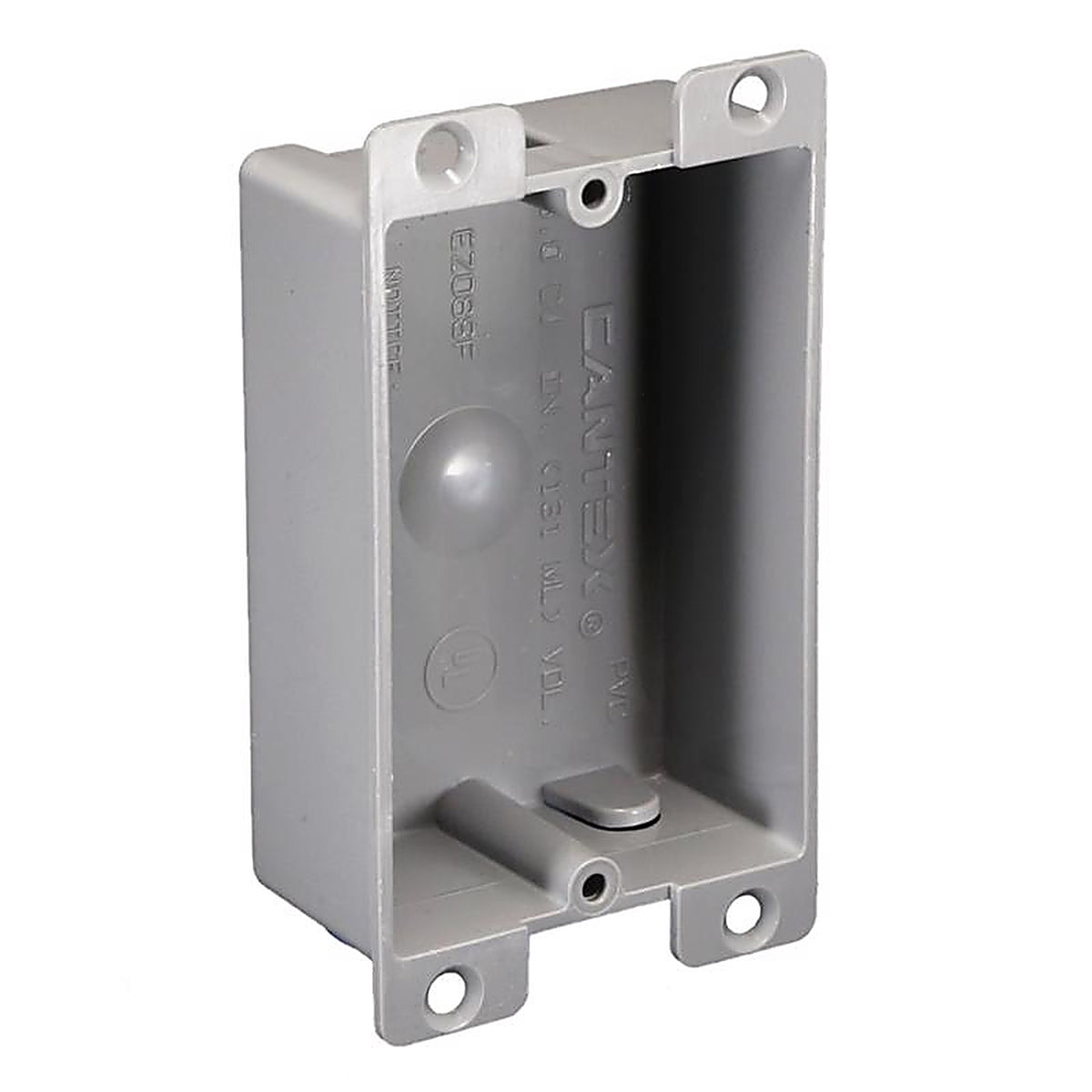 Cantex - EZ08SF - EZ Box Old Work 8 cu in Rectangle PVC 1 gang Outlet Box Gray