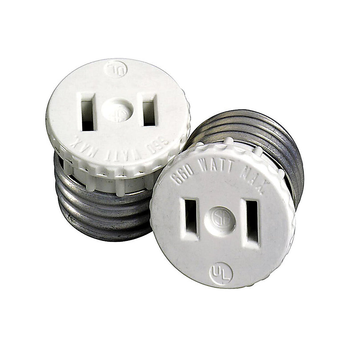 Leviton - C22-0125-000 - Aluminum Medium Base Socket Adapter 2 pk