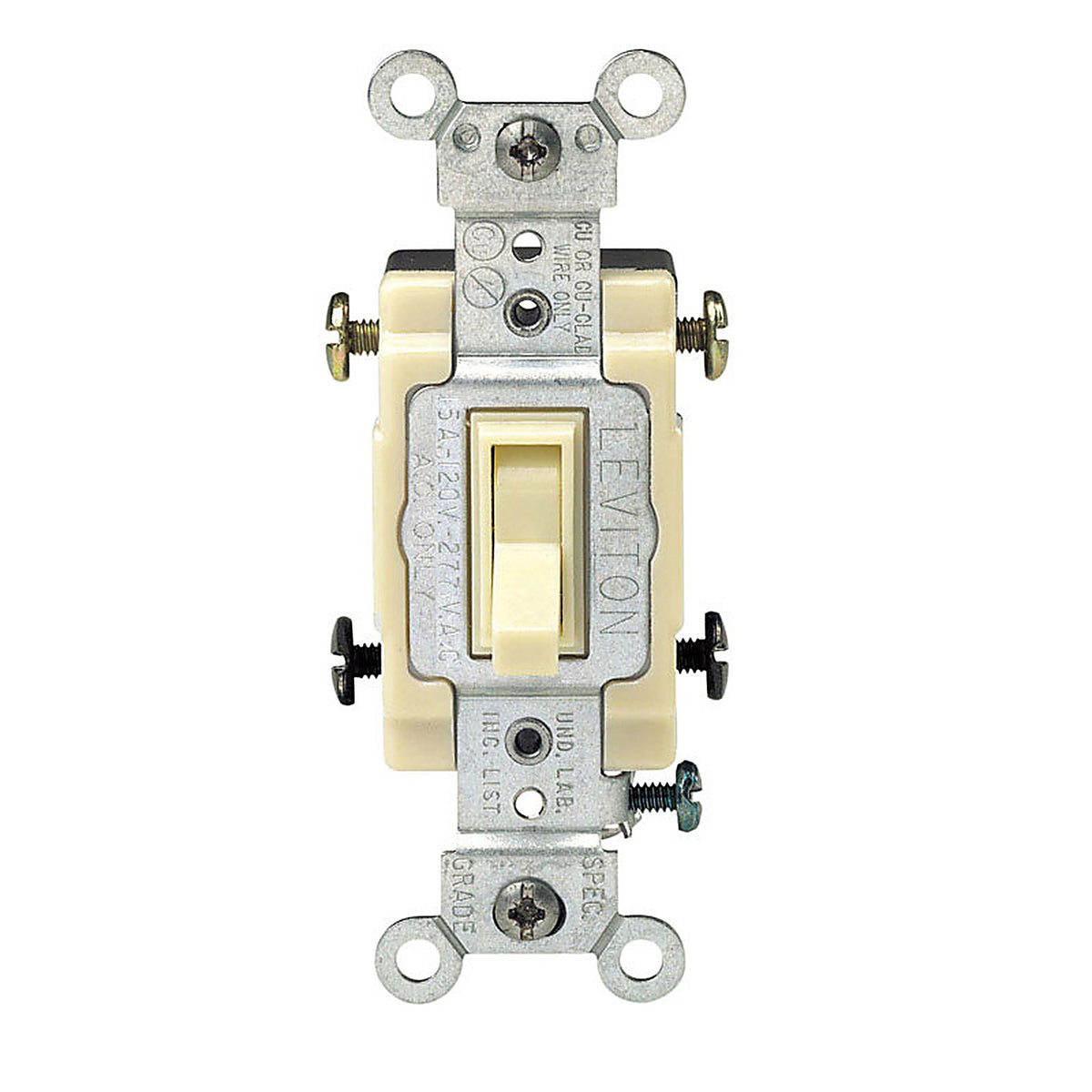 Leviton - 54504-02I - Commercial 15 amps Toggle Switch Ivory 1 pk