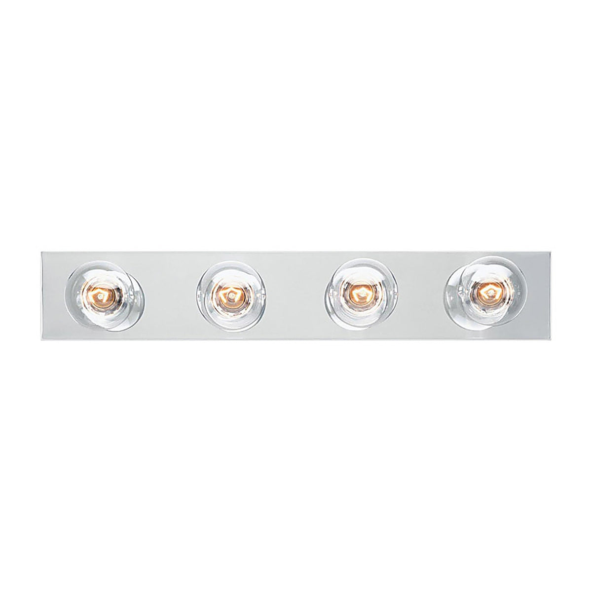 Westinghouse - 66411 - Chrome Silver 4 lights Incandescent Bathroom Bar Fixture Wall Mount