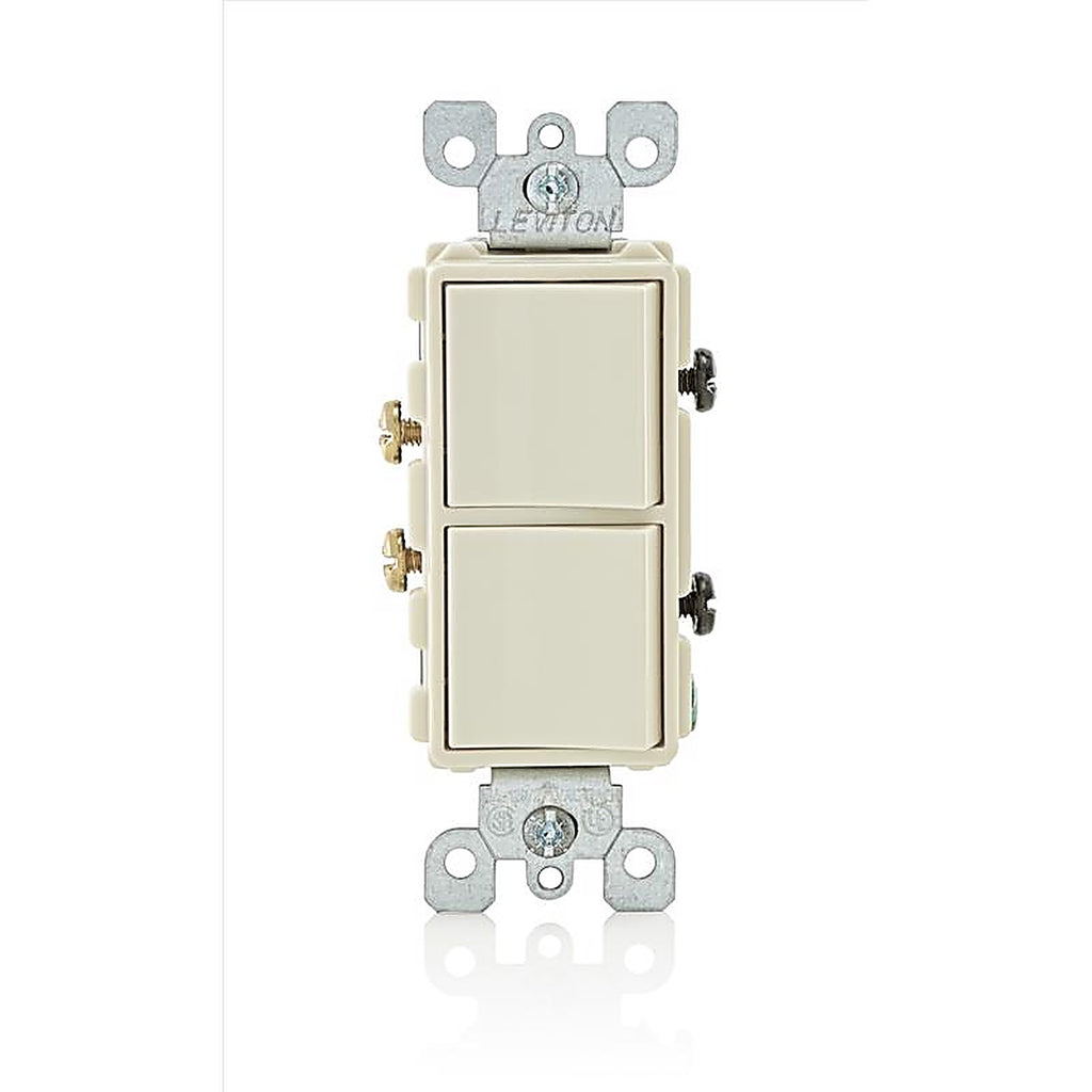 Leviton - 05634-0TS - Decora 15 amps Single Pole Combination AC Quiet Switch Light Almond - 1/Pack