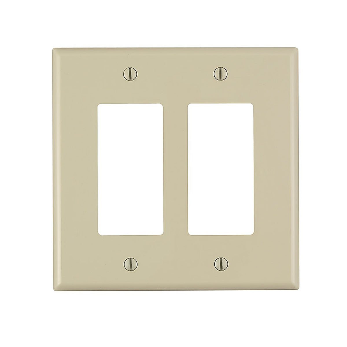 Leviton - PJ262-00I - Midway Ivory 2 gang Nylon GFCI/Rocker Wall Plate - 1/Pack