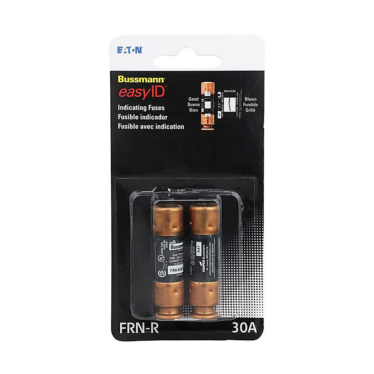 Bussmann - BP/FRN-R-30ID - EasyID 30 amps Dual Element Time Delay Fuse - 2/Pack
