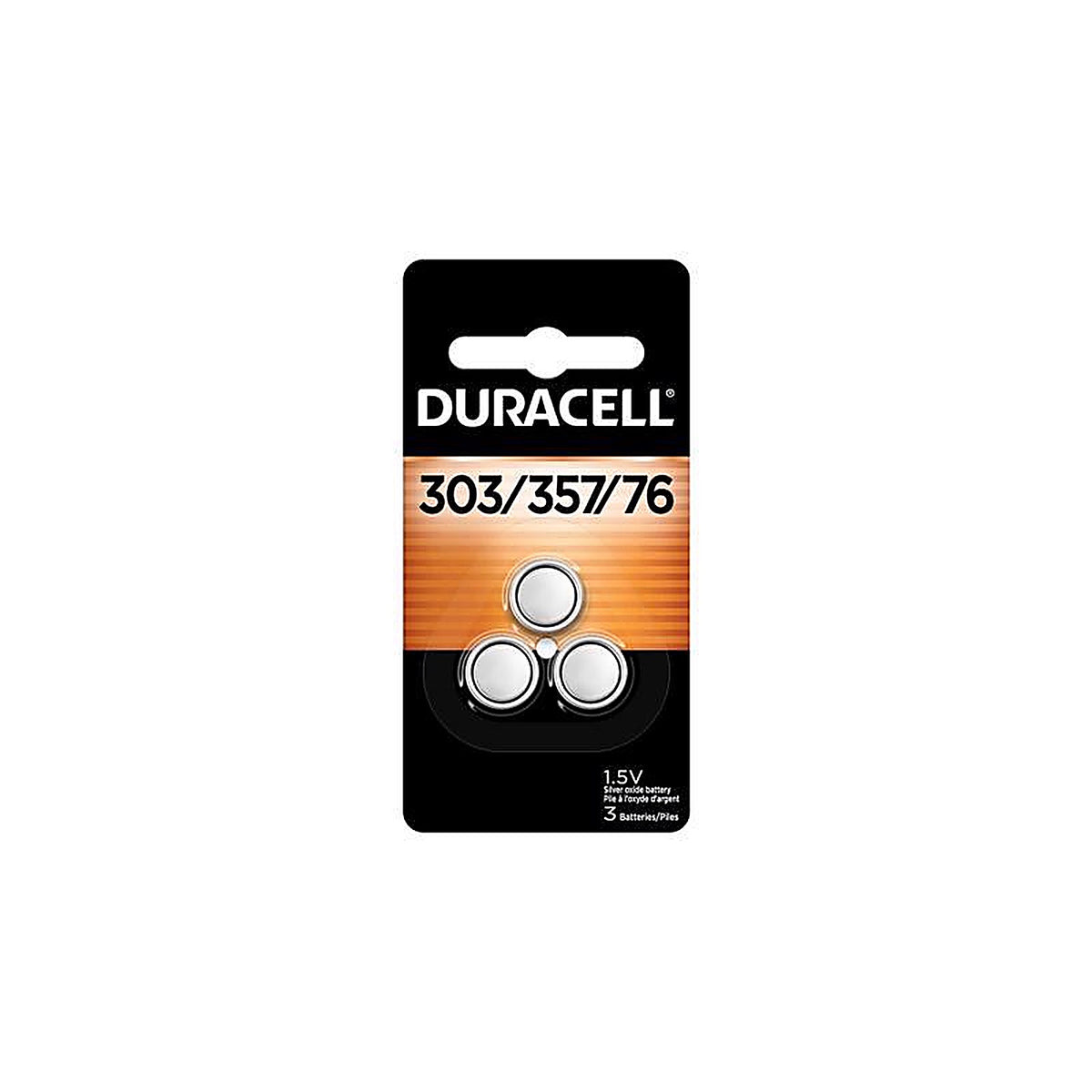 Duracell - D303/357B3P08 - Silver Oxide 303/357/76 1.5 V 0.18 Ah Electronic/Watch Battery 3 pk