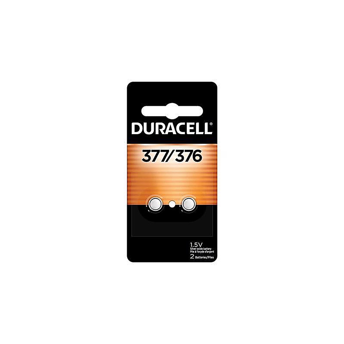 Duracell - D377B2PK08 - Silver Oxide 376/377 1.5 V 0.02 Ah Electronic/Watch Battery 2 pk