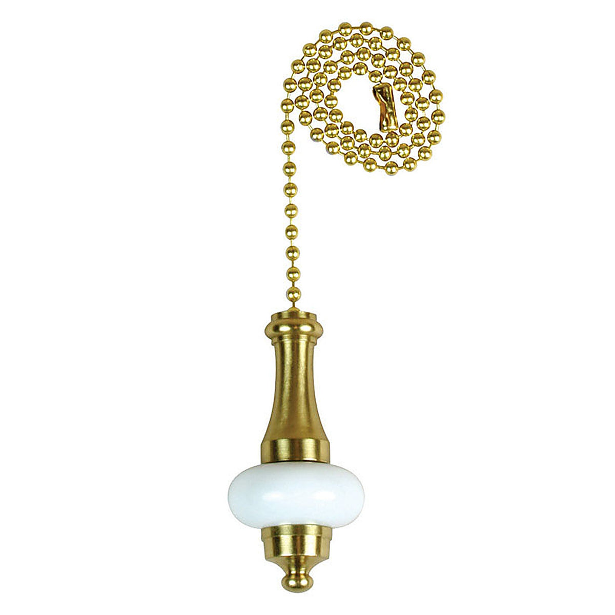 Jandorf - 60322 - PULL CHAIN BRASS & WHITE