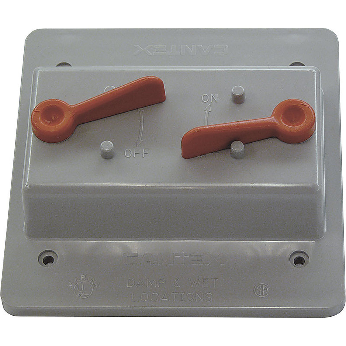 Cantex - 5133331B - Rectangle PVC 2 gang Electrical Cover For 2 Toggle Switches