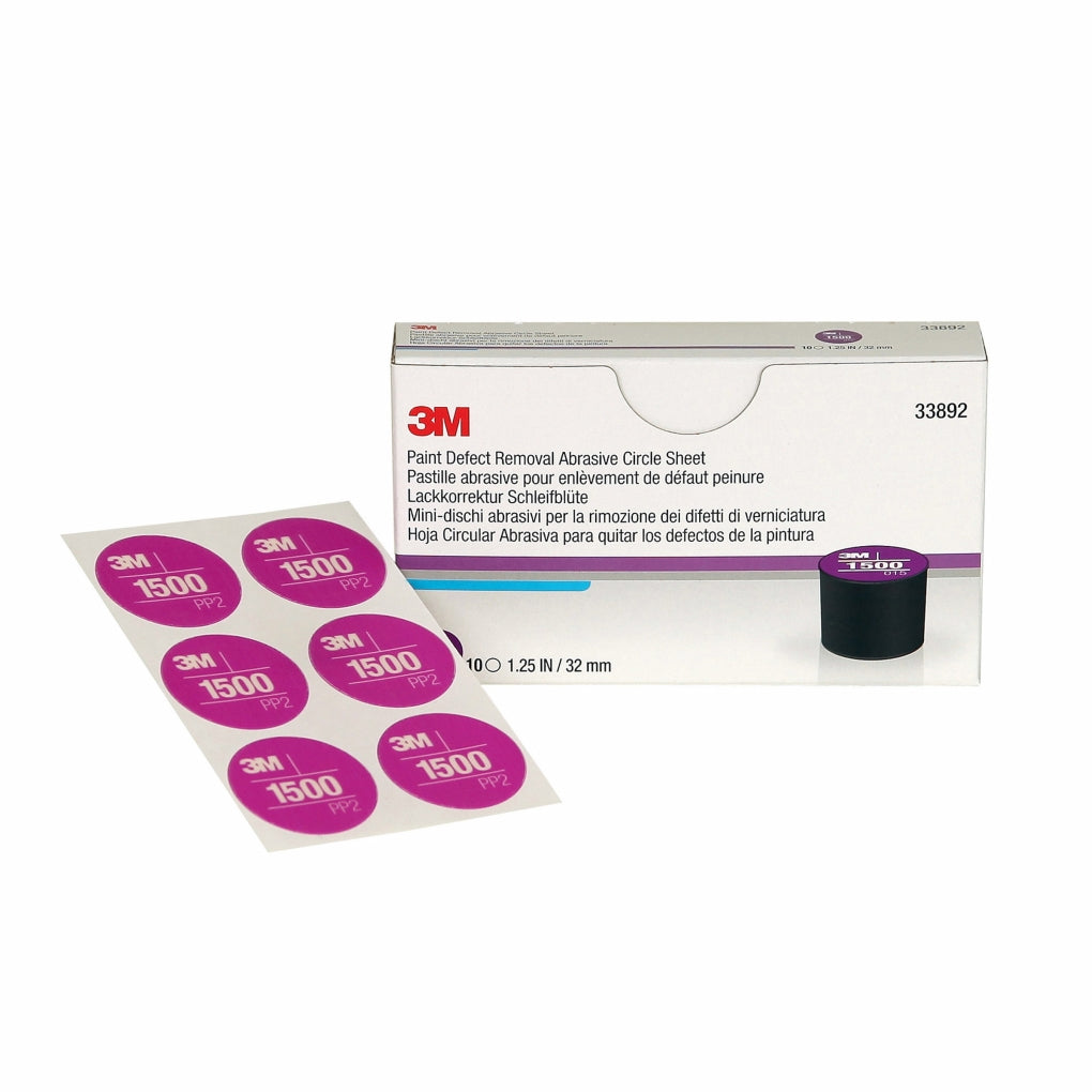 3M - 33892 - Paint Defect Removal Abrasive 1500 Circle, 32 mm, 10/box - 60455083059