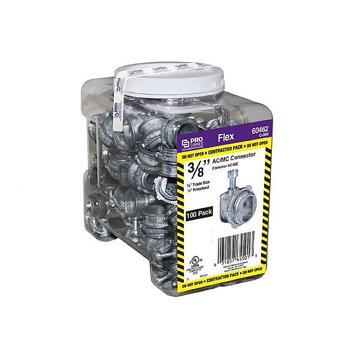 Sigma Electric - C-550 - 3/8 in. Dia. Die-Cast Zinc Flex Connector For AC and MC - 100/Pack