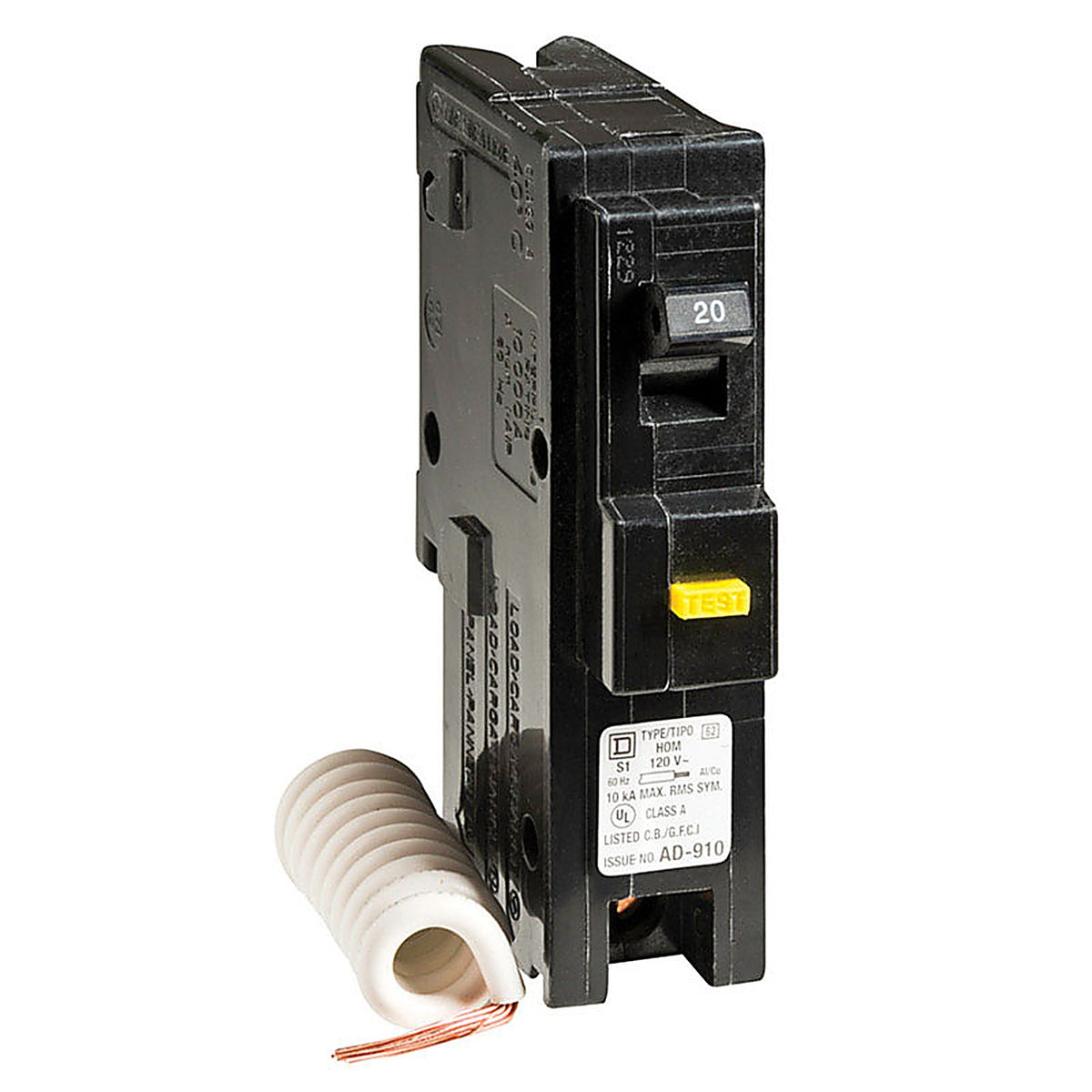 Square D - HOM120GFICP - HomeLine 20 amps Surge Single Pole Circuit Breaker