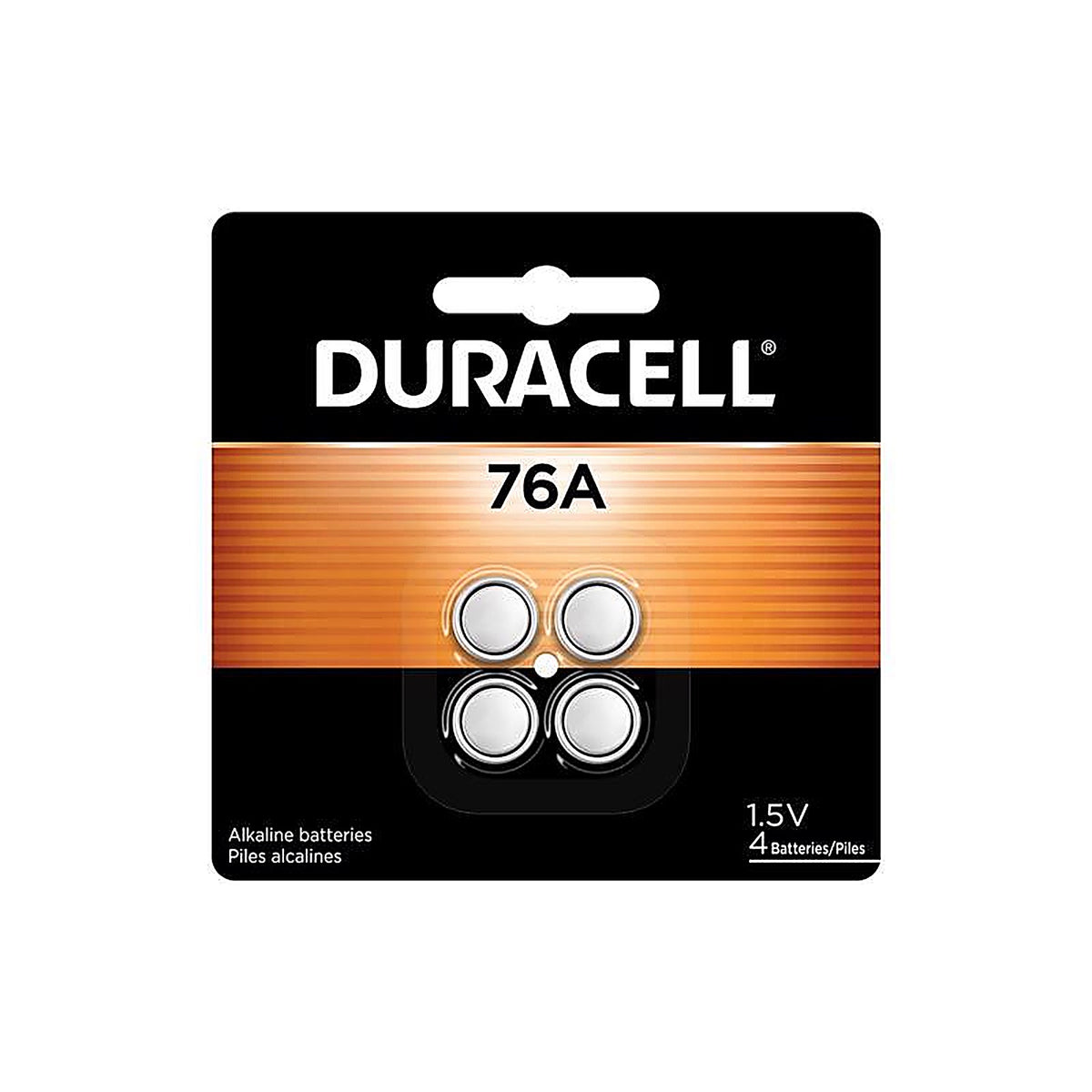 Duracell - 76AB4PK - Alkaline 76A LR44 1.5 V 0.11 Ah Medical Battery 4 pk