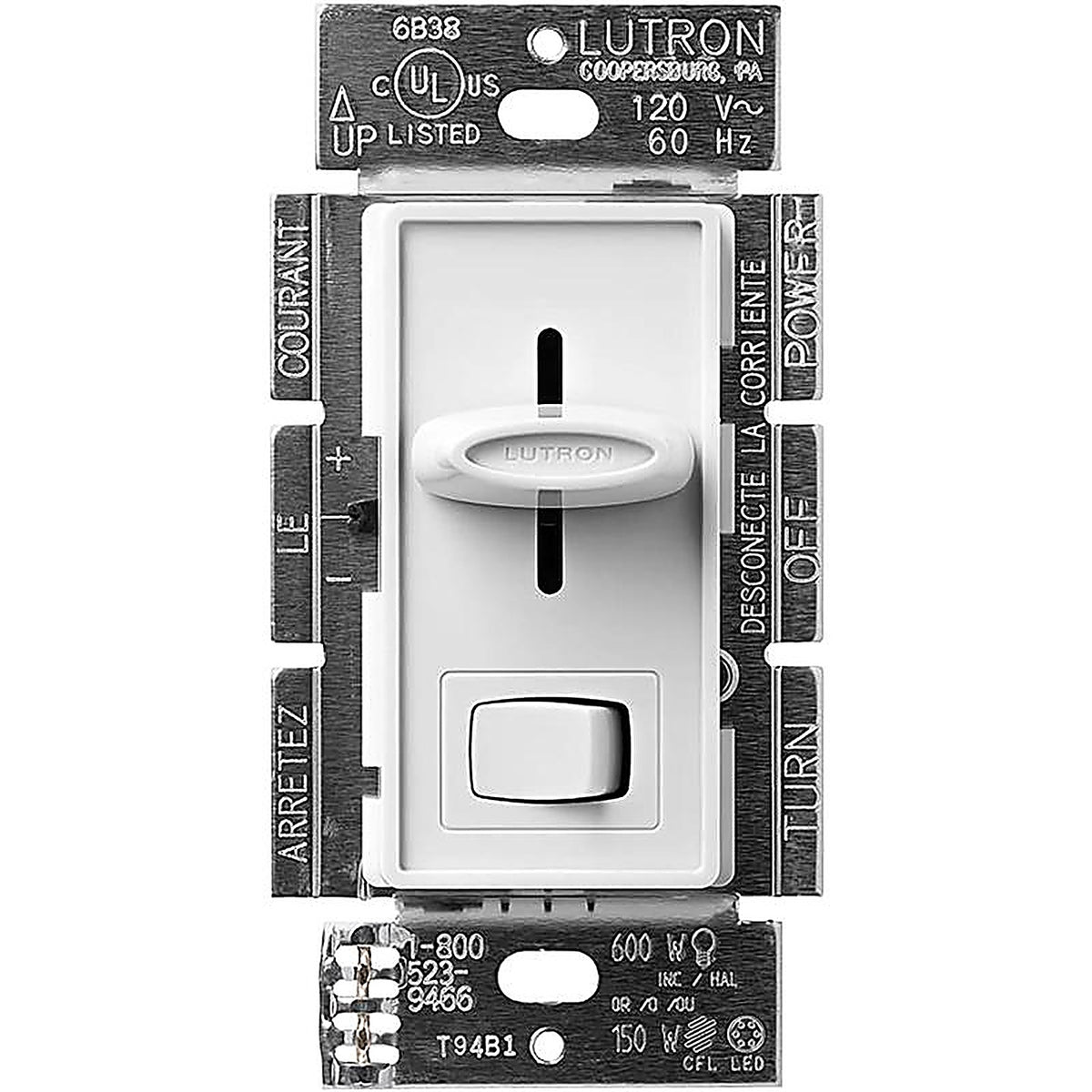 Lutron - SCL-153PH-WH - Skylark White 150 watt 3-Way Dimmer Switch - 1/Pack