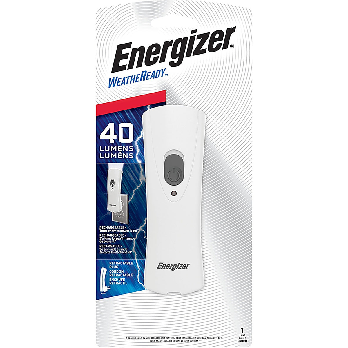 Energizer - RCL1FN2WR - 40 lumens White LED Rechargeable Flashlight