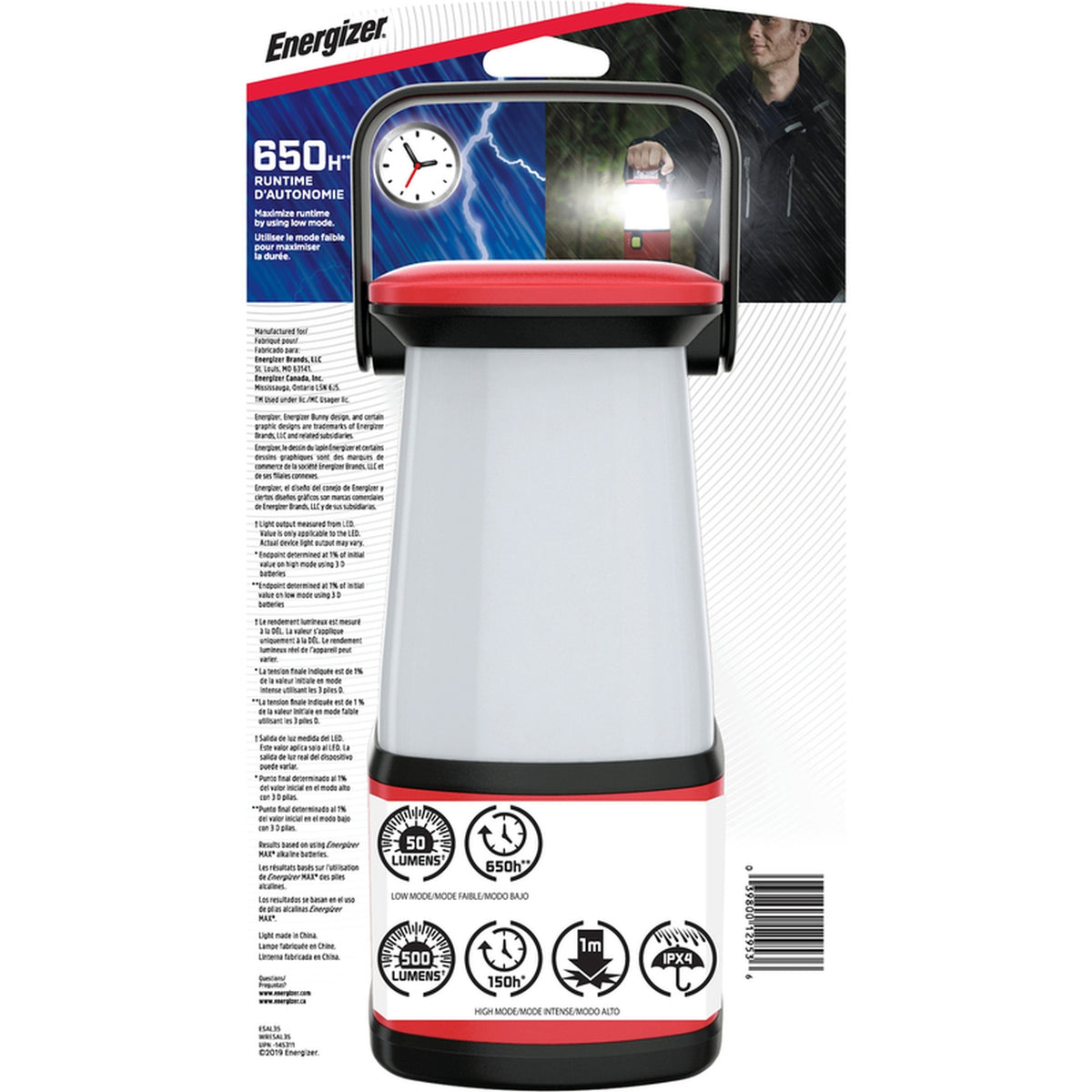 Energizer - WRESAL35 - Weatheready 500 lumens Red Emergency Lantern