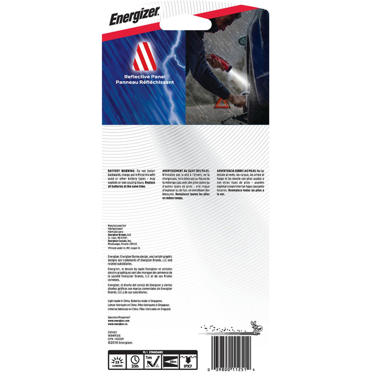 Energizer - WRWP21E - Weatheready 55 lumens Black/Red LED Flashlight AA Battery