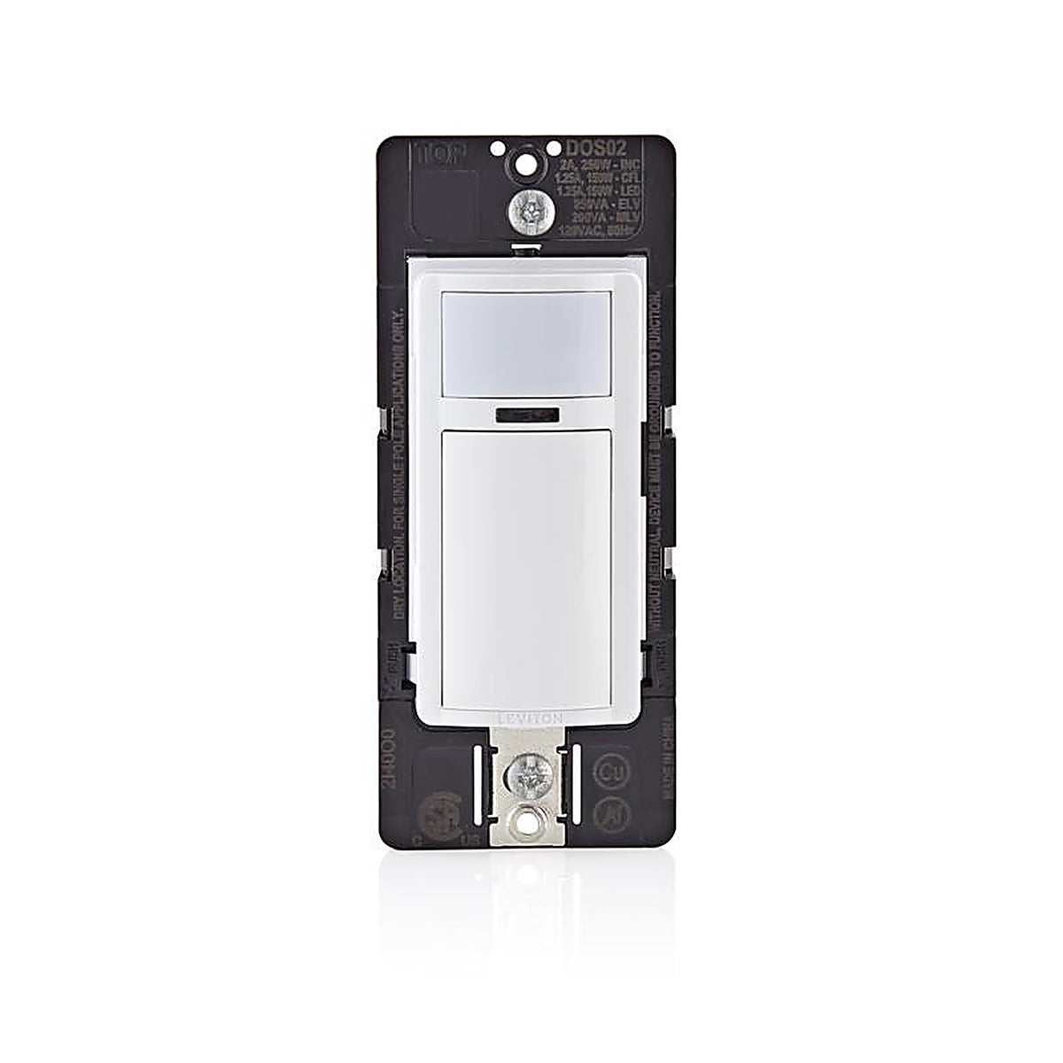 Leviton - DOS02-1LW - Decora 2.5 amps Single Pole Motion Sensor Switch White - 1/Pack