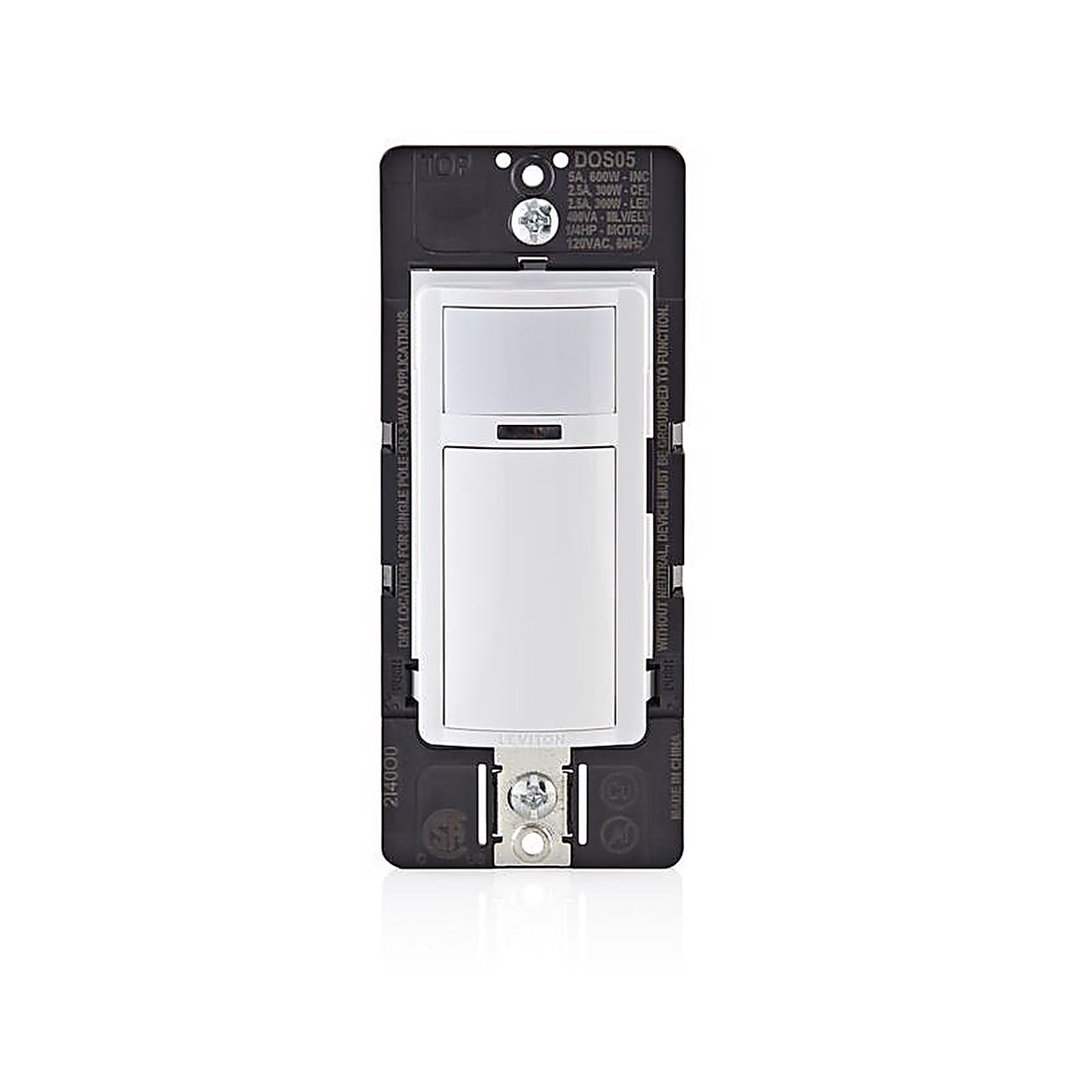 Leviton - DOS05-1LW - Decora Single Pole or 3-way Motion Sensor Switch White 1 pk