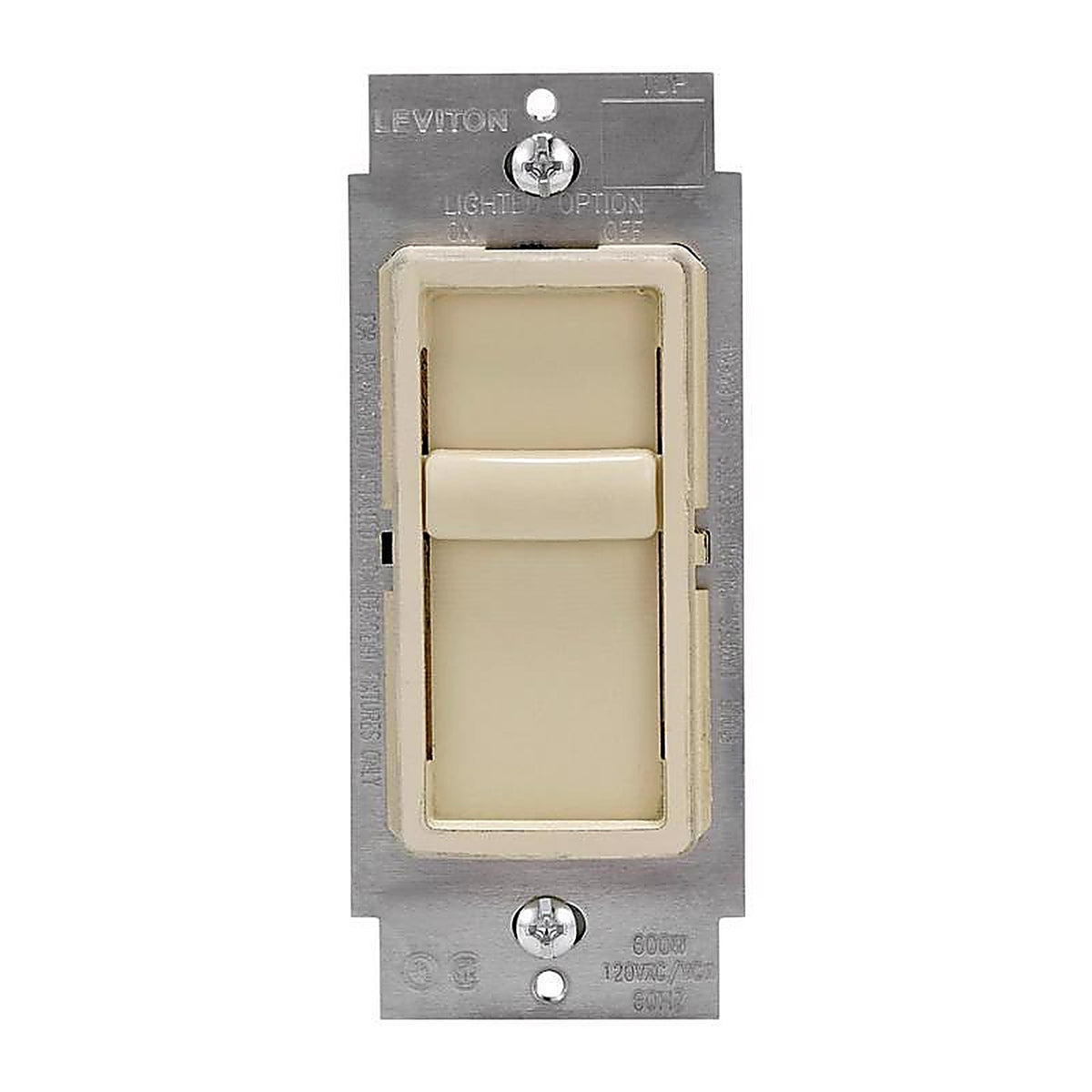 Leviton - C21-06672-1LI - Decora SureSlide Ivory 600 watt Slide Dimmer Switch - 1/Pack