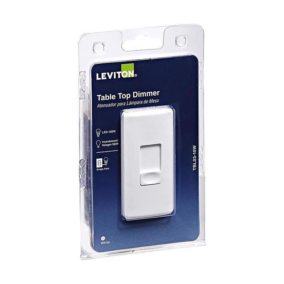 Leviton - R12-TBL03-10W - White 150/300 watt Slide Dimmer - 1/Pack