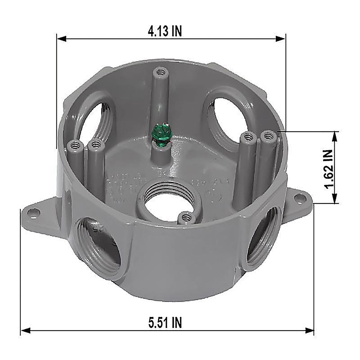 Sigma Electric - 143854 - 5-1/2 in. Round Metallic Weatherproof Box Gray