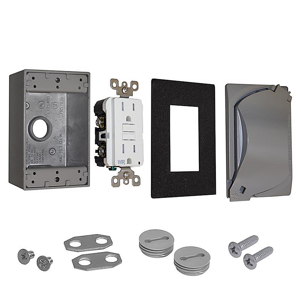 Sigma Electric - 16449 - Rectangle Metal 1 gang GFCI Outlet Kit For Wet Locations