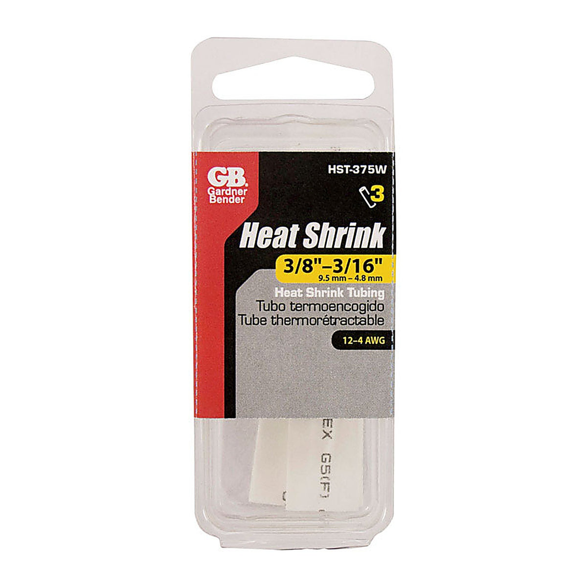 Gardner Bender - HST-375W - 3/8 in. Dia. Heat Shrink Tubing White - 3/Pack