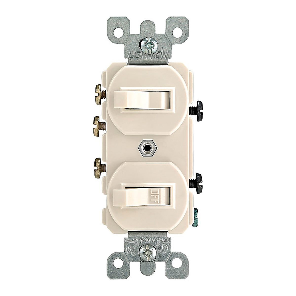 Leviton - 05241-0TS - 15 amps Single Pole or 3-way Rocker Duplex Combination Switch Light Almond 1 pk