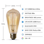 Feit - 40ST19 - The Original 40 W ST19 Vintage Incandescent Bulb E26 (Medium) Soft White 1 pk