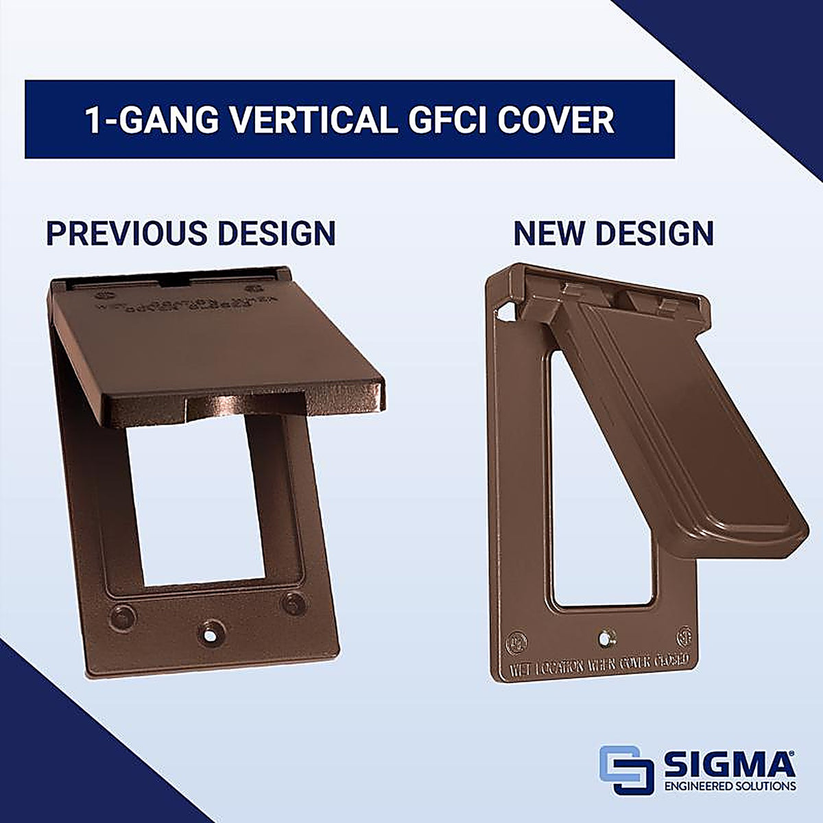 Sigma Electric - 14248BR - Rectangle Metal 1 gang Vertical GFCI Cover For Wet Locations