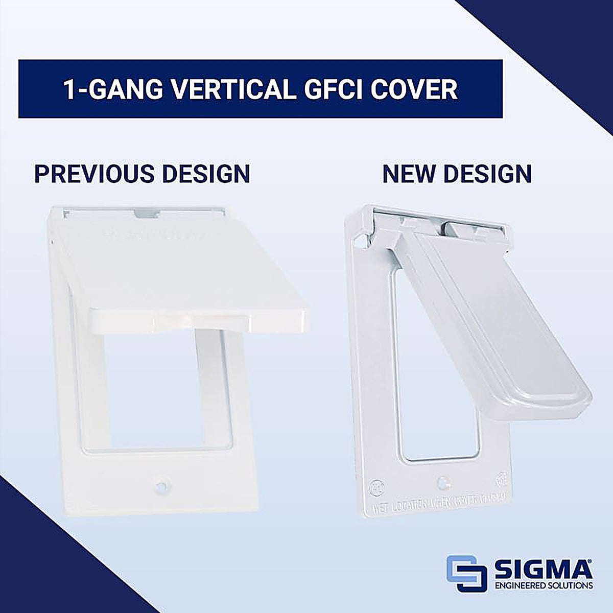 Sigma Electric - 14248WH - Rectangle Metal 1 gang Vertical GFCI Cover For Wet Locations