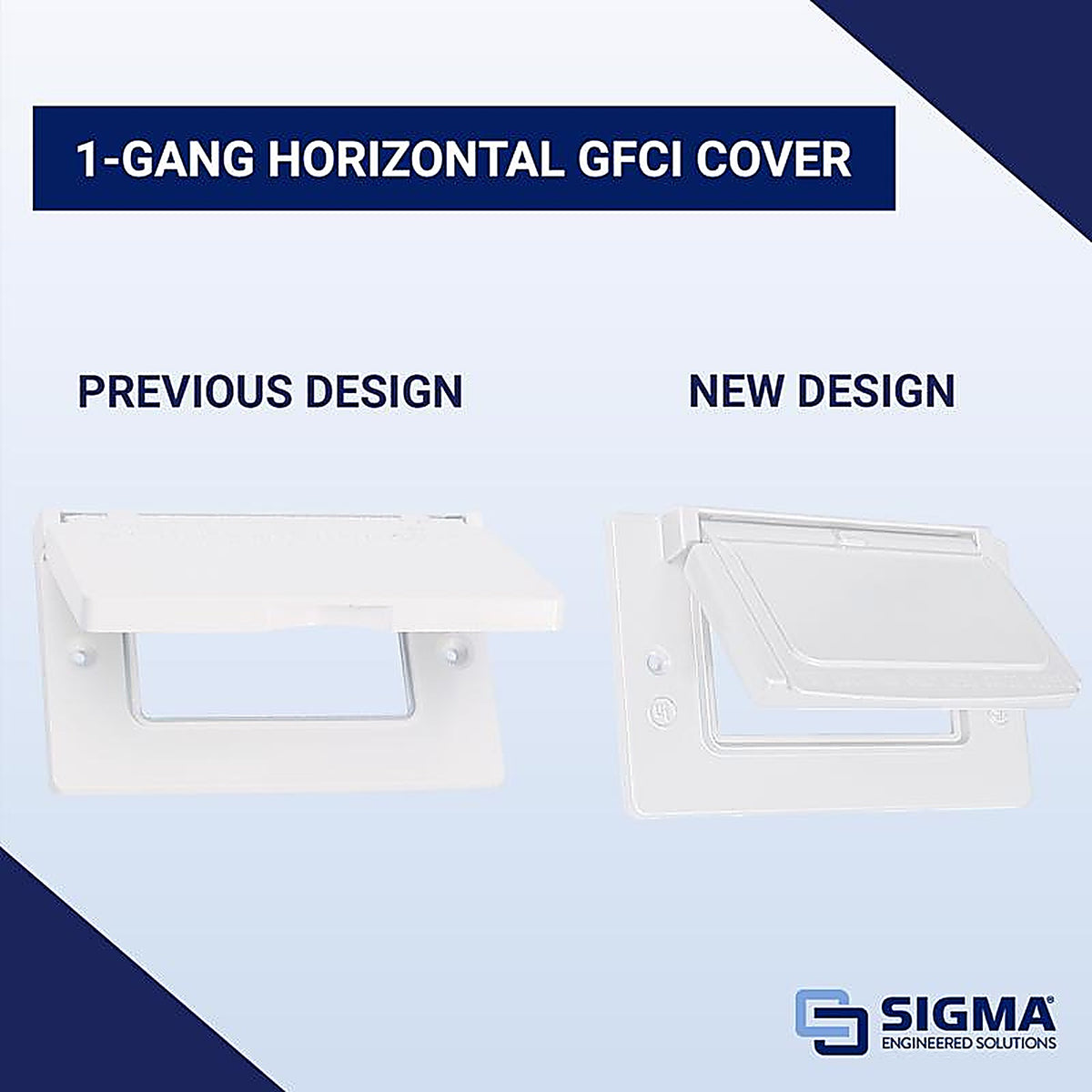 Sigma Electric - 14249WH - Rectangle Metal 1 gang Horizontal GFCI Cover For Wet Locations