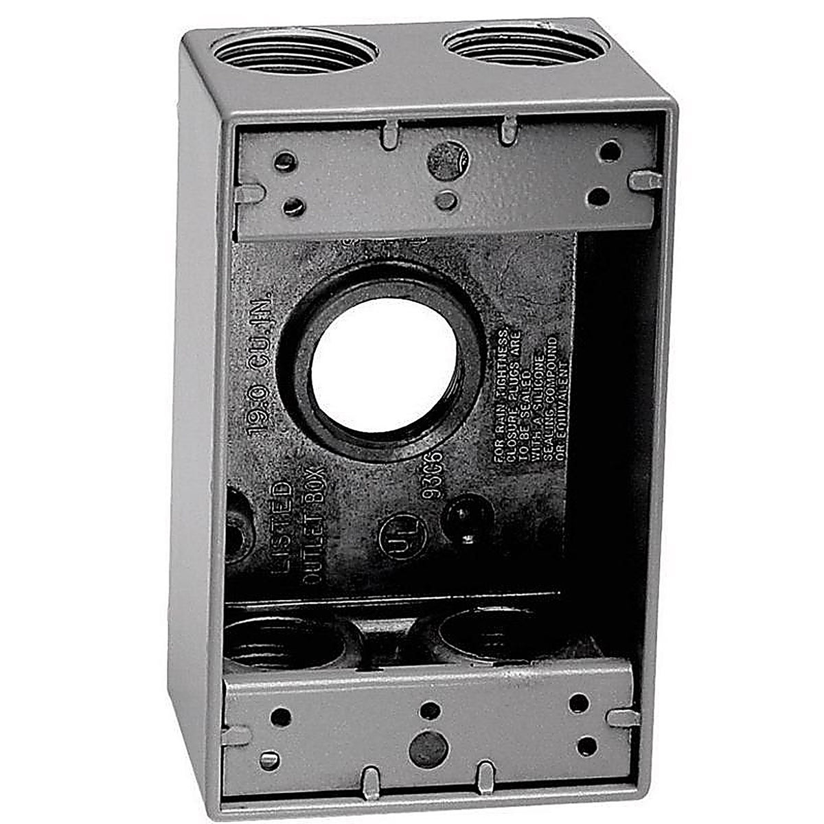 Sigma Electric - 14251-5 - 4-1/2 in. Rectangle Metallic 1 gang Weatherproof Box Gray