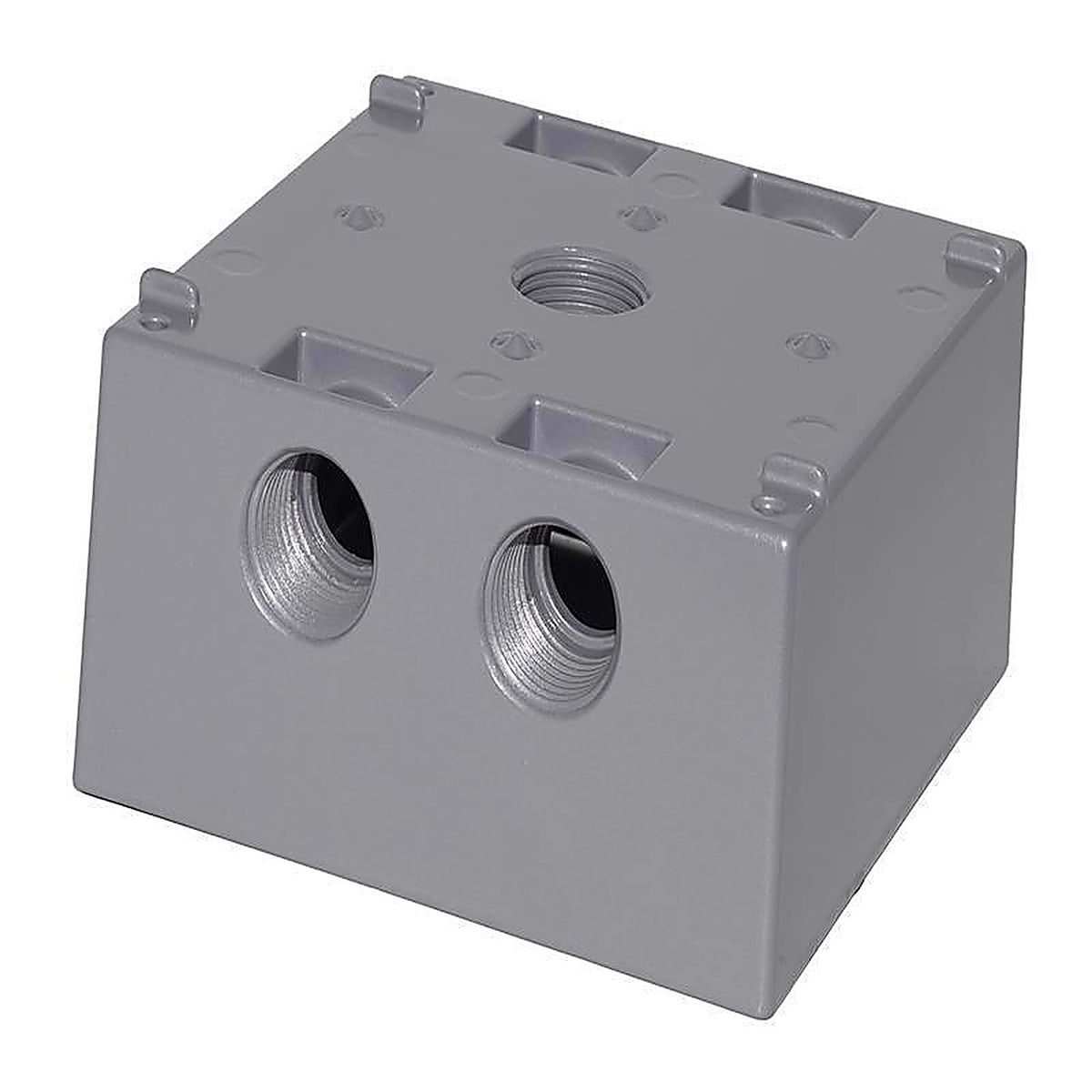 Sigma Electric - 14351-5 - 4-1/2 in. Square Metallic 2 gang Outlet Box Gray