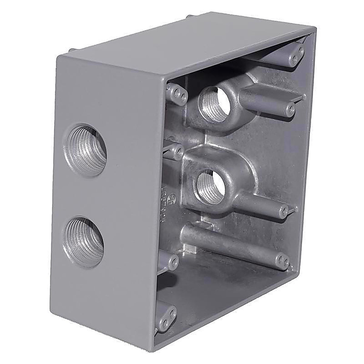 Sigma Electric - 14351-5 - 4-1/2 in. Square Metallic 2 gang Outlet Box Gray