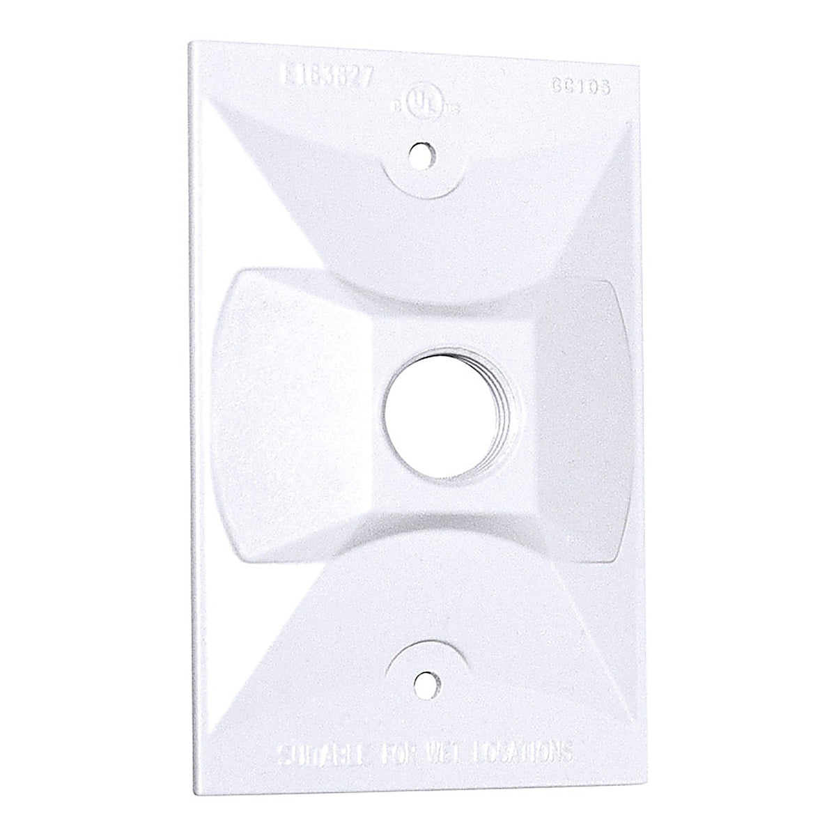 Sigma Electric - 14371WH - Rectangle Metal 1 gang Lampholder Cover For Wet Locations
