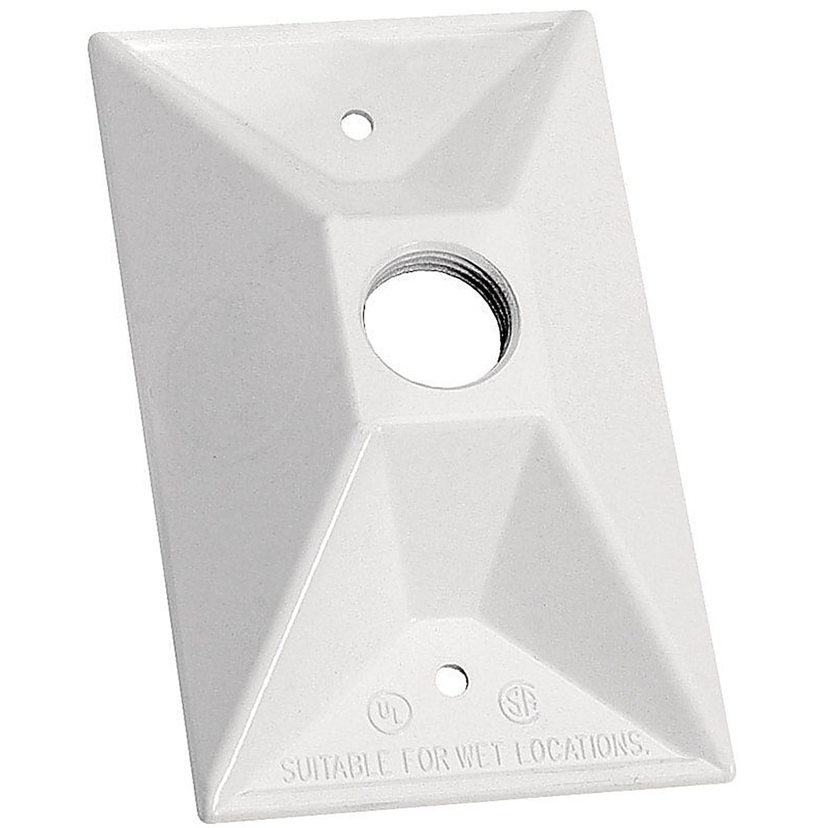 Sigma Electric - 14371WH - Rectangle Metal 1 gang Lampholder Cover For Wet Locations