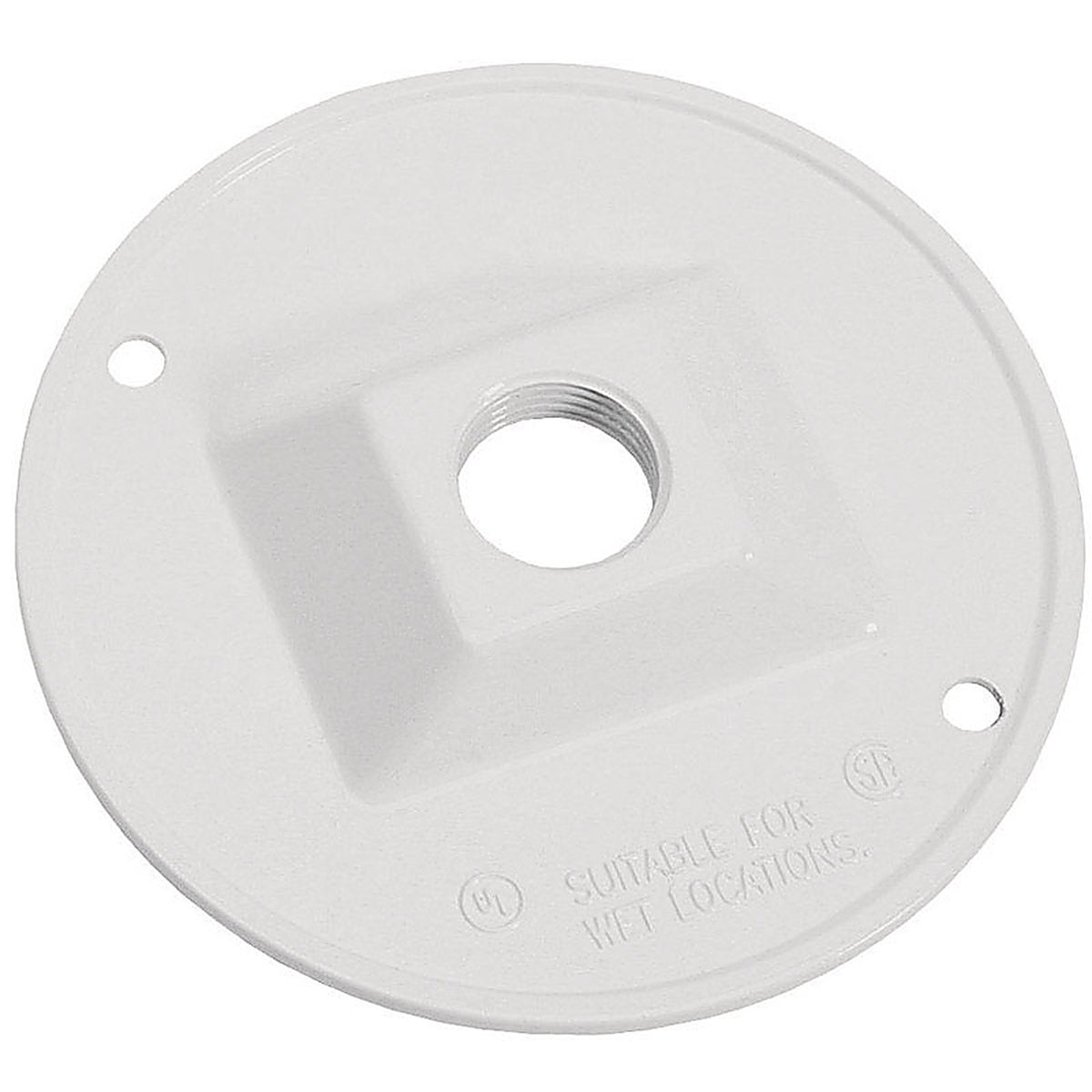 Sigma Electric - 14381WH - Round Metal Lampholder Cover For Wet Locations