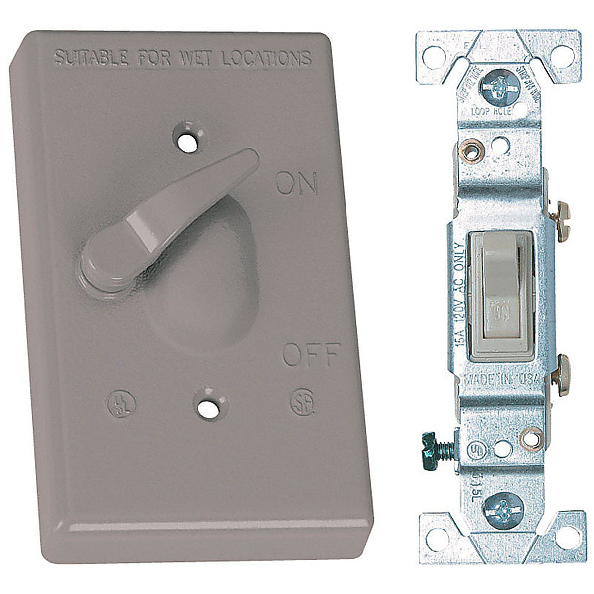 Sigma Electric - 14218 - Rectangle Metal 1 gang Toggle Switch and Cover For Wet Locations