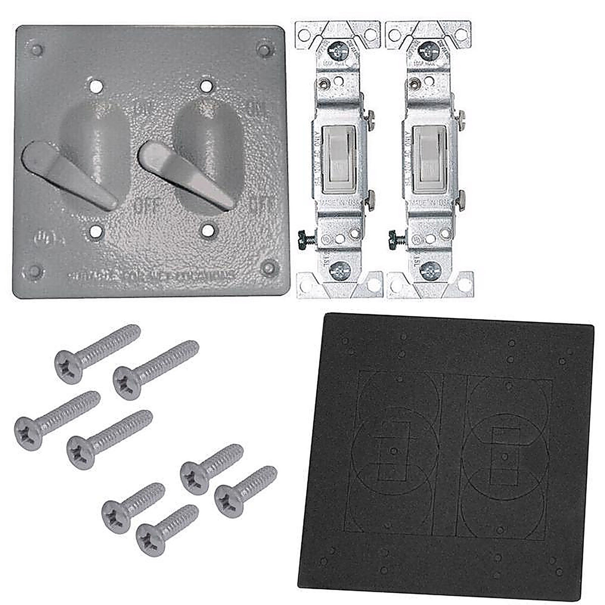 Sigma Electric - 14219 - Square Metal 2 gang Toggle Switch and Cover For Wet Locations