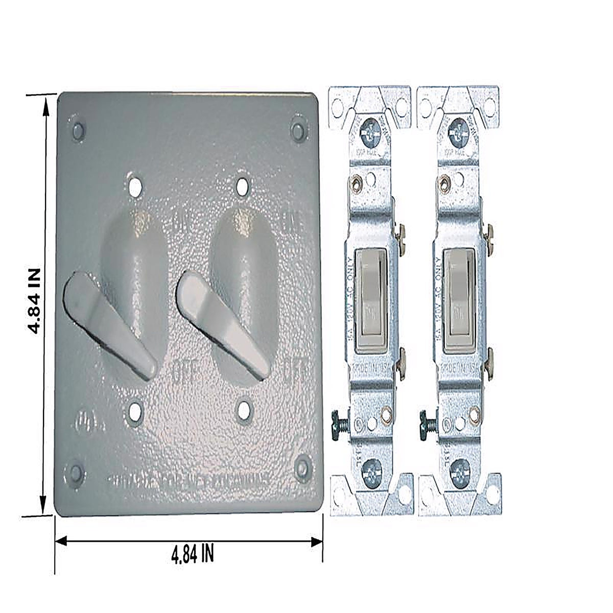 Sigma Electric - 14219 - Square Metal 2 gang Toggle Switch and Cover For Wet Locations