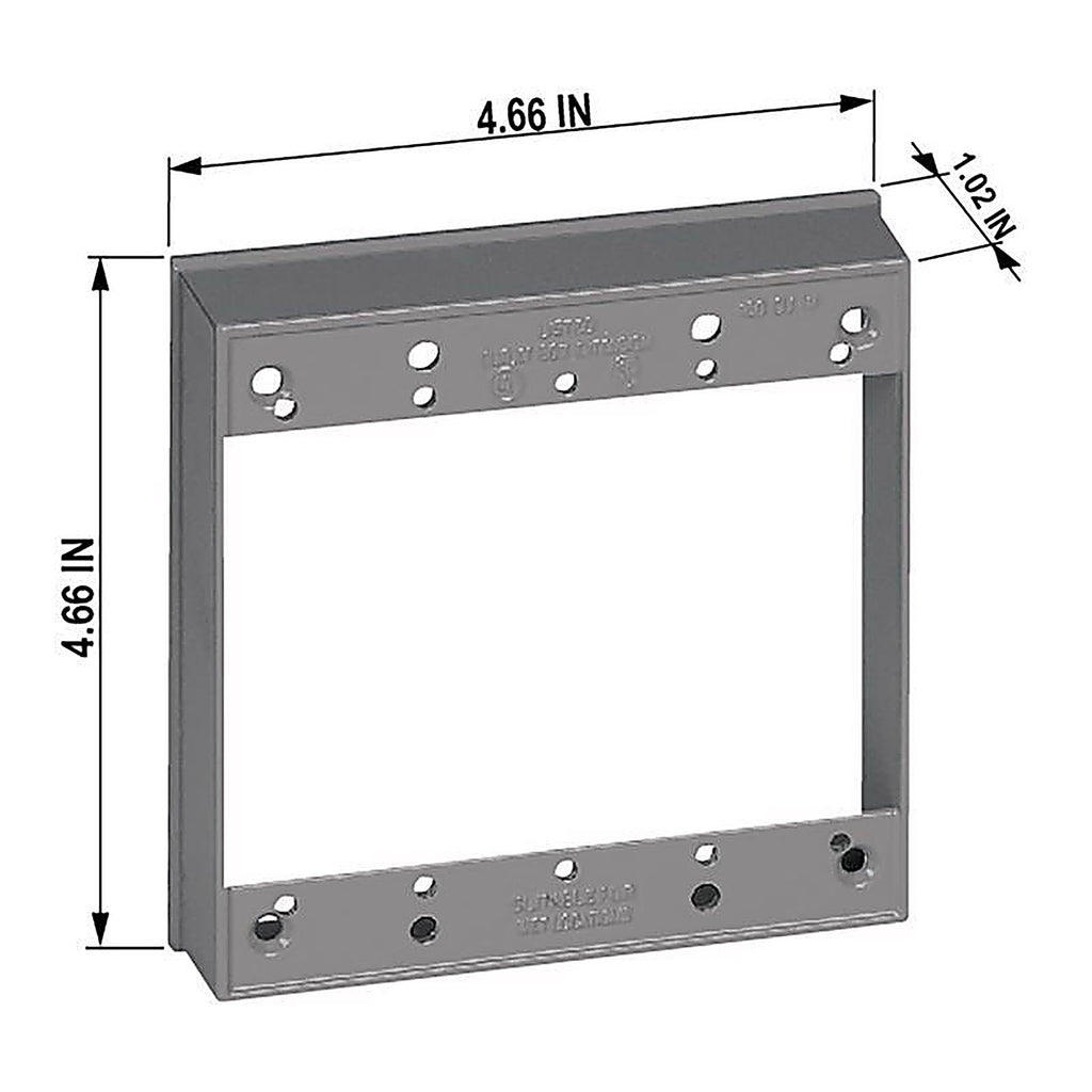 Sigma Electric - 14323 - 4-5/8 in. Square Metallic Extension Ring Gray