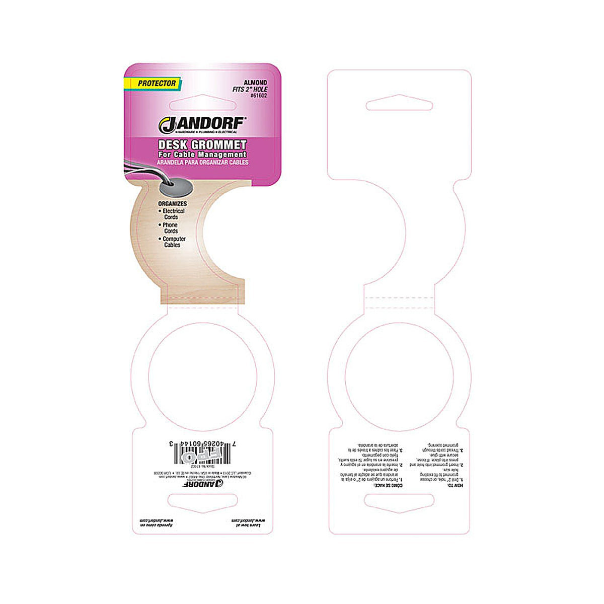 Jandorf - 61602 - 2 in. Computer Grommet - 1/Pack