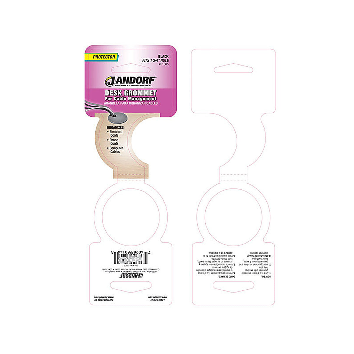 Jandorf - 61605 - 1-3/4 in. Computer Grommet - 1/Pack