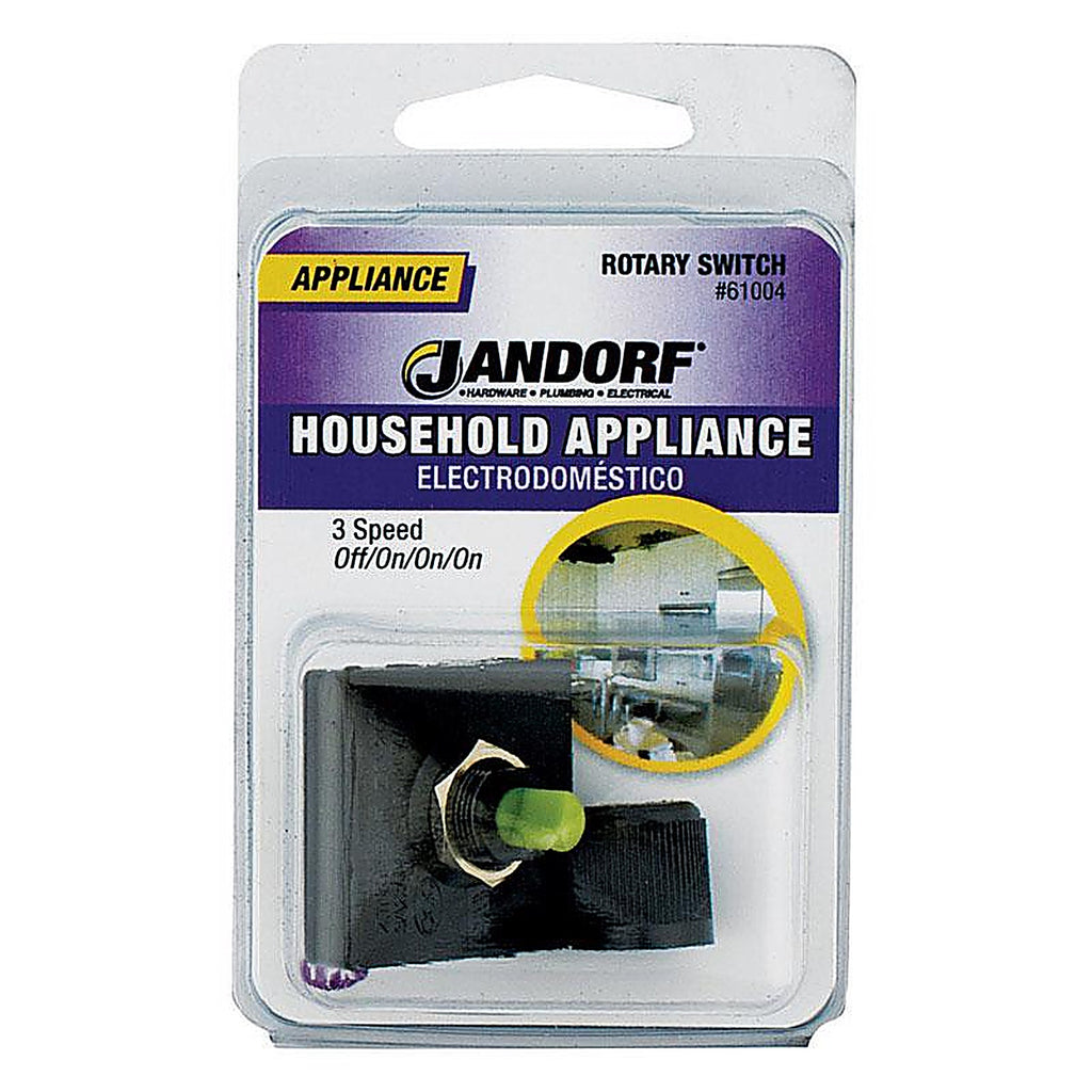 Jandorf - 61004 - 6 amps Single Pole Rotary Appliance Switch Black - 1/Pack