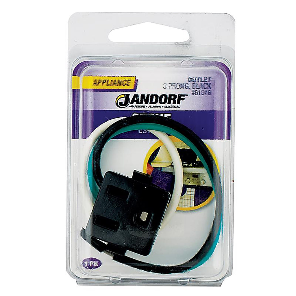 Jandorf - 61016 - 15 amps 125 volt Black Outlet - 1/Pack