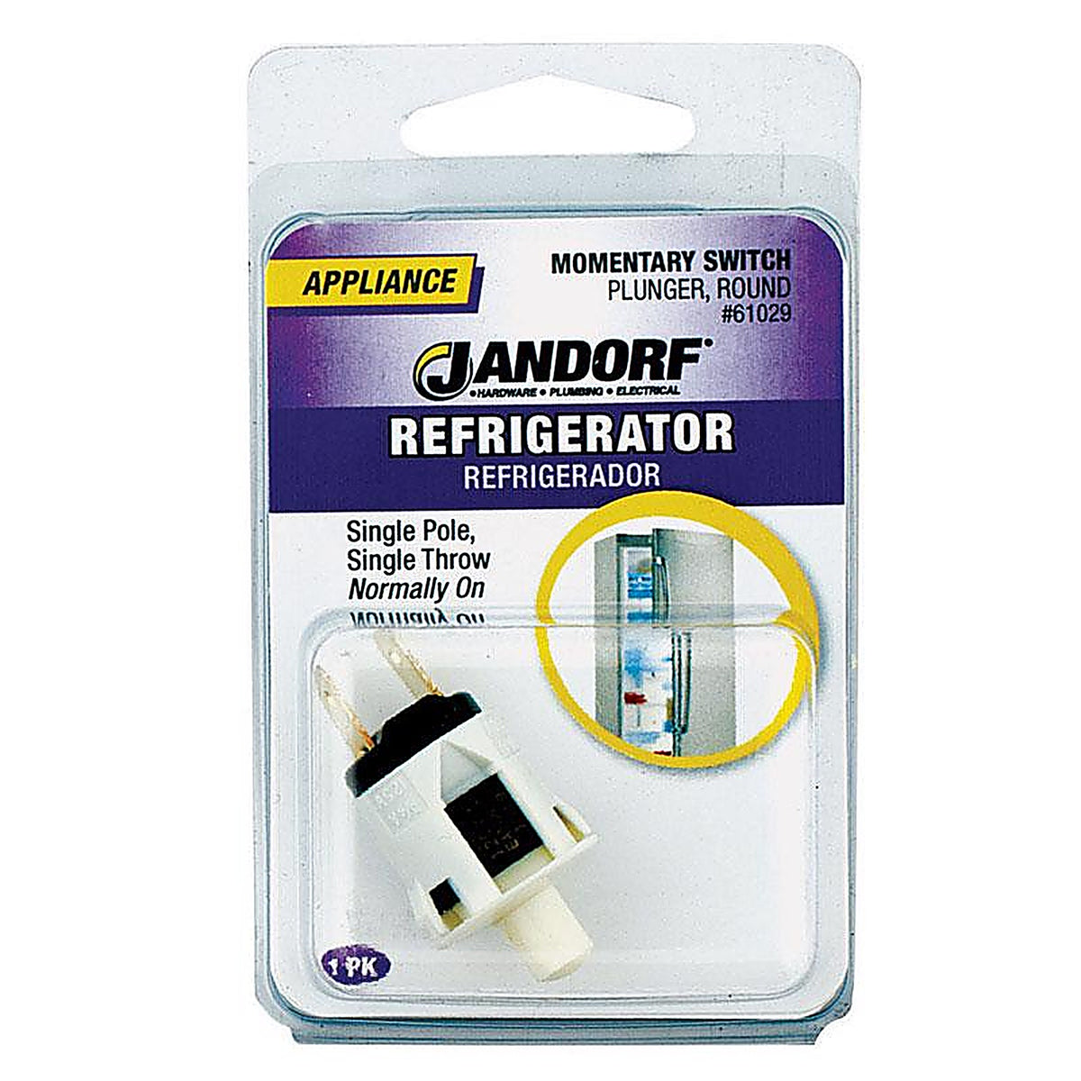 Jandorf - 61029 - 1 amps Single Pole Momentary Appliance Switch White 1 pk