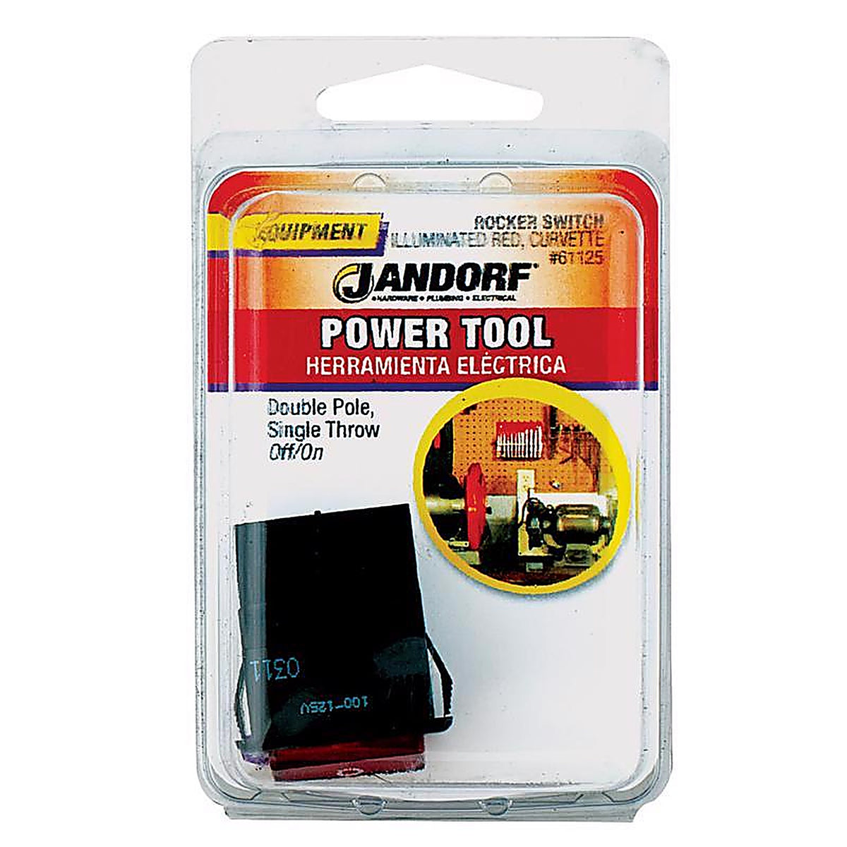 Jandorf - 61125 - 20 amps Double Pole Rocker Power Tool Switch Black/Red - 1/Pack