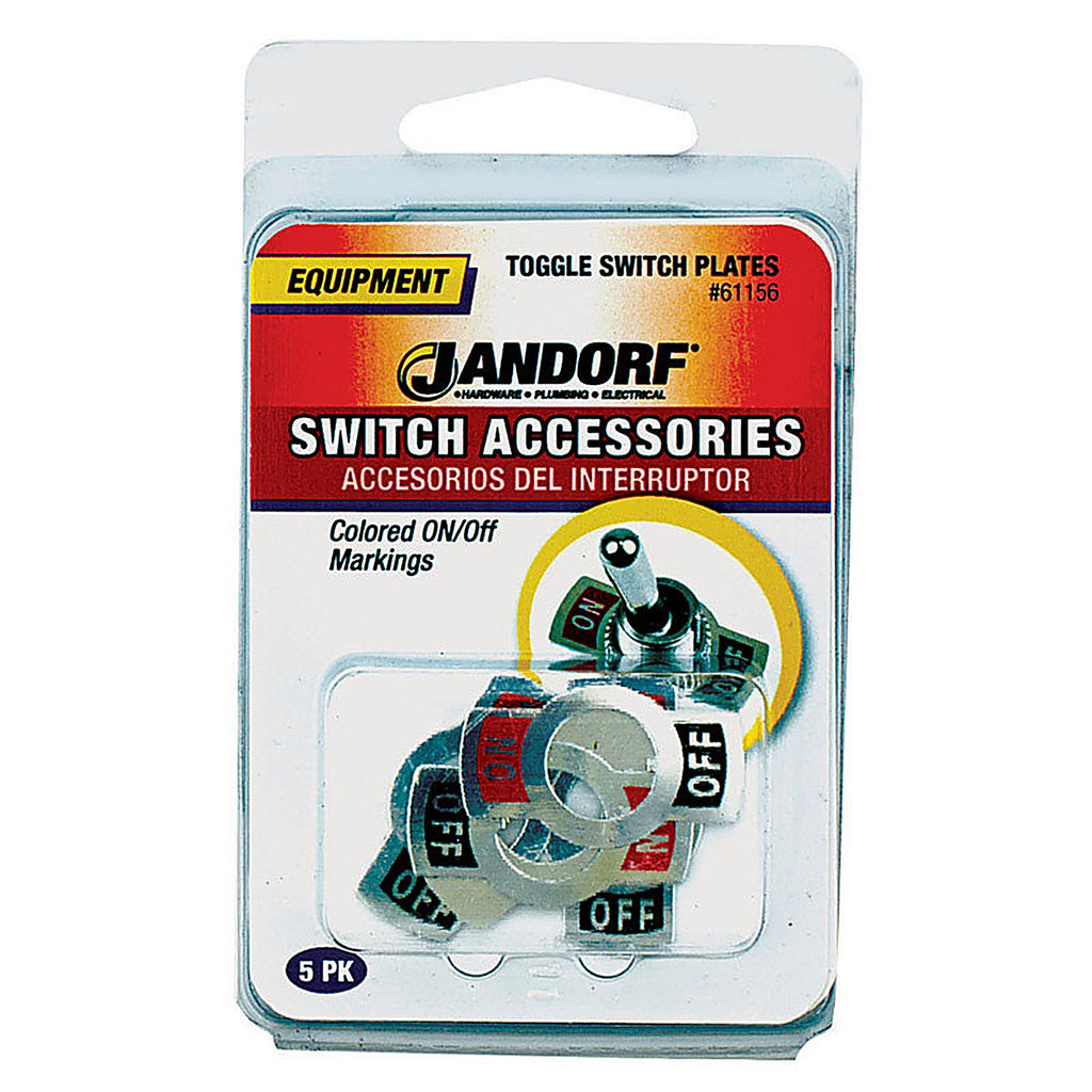 Jandorf - 61156 - Black/Gray/Red Aluminum Toggle Switch Plate - 5/Pack